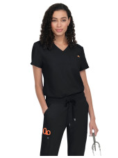 Blouse médicale Femme Koi "Aura", 2 poches, collection Cureology (C100) noir de face