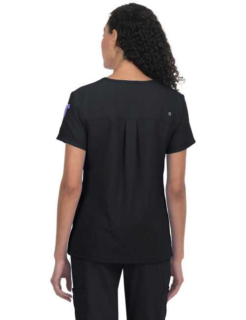 Blouse médicale Femme Koi "Aura", 2 poches, collection Cureology (C100) noir de dos 