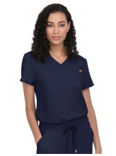 Blouse médicale Femme Koi "Aura", 2 poches, collection Cureology (C100), bleu marine