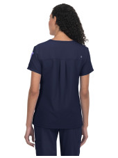 Blouse médicale Femme Koi "Aura", 2 poches, collection Cureology (C100)bleu marine de dos