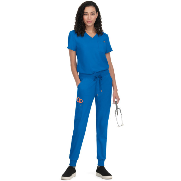 Blouse médicale Femme Koi "Aura", 2 poches, collection Cureology (C100) bleu royal 