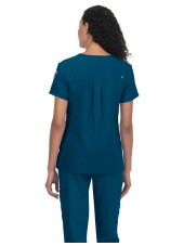 Blouse médicale Femme Koi "Aura", 2 poches, collection Cureology (C100) vert caraibe de dos
