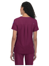 Blouse médicale Femme Koi "Aura", 2 poches, collection Cureology (C100) bordeaux de dos