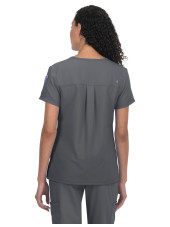Blouse médicale Femme Koi "Aura", 2 poches, collection Cureology (C100) gris de dos
