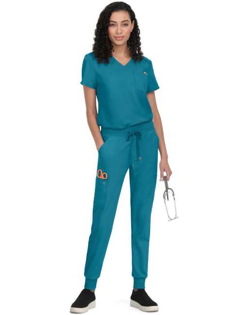 Blouse médicale Femme Koi "Aura", 2 poches, collection Cureology (C100) teal blue 