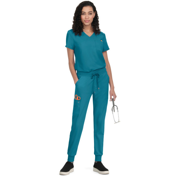 Blouse médicale Femme Koi "Aura", 2 poches, collection Cureology (C100) teal blue 