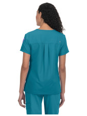 Blouse médicale Femme Koi "Aura", 2 poches, collection Cureology (C100) teal blue de dos