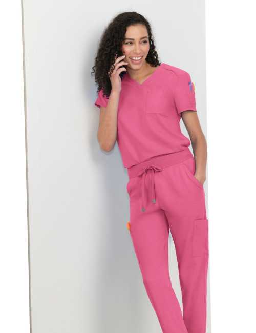 Blouse médicale Femme Koi "Aura", 2 poches, collection Cureology (C100) rose 