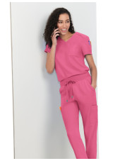 Blouse médicale Femme Koi "Aura", 2 poches, collection Cureology (C100) rose