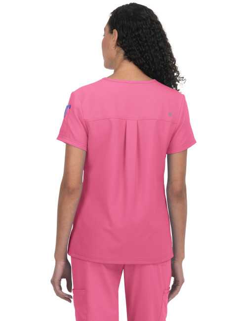 Blouse médicale Femme Koi "Aura", 2 poches, collection Cureology (C100) rose de dos 