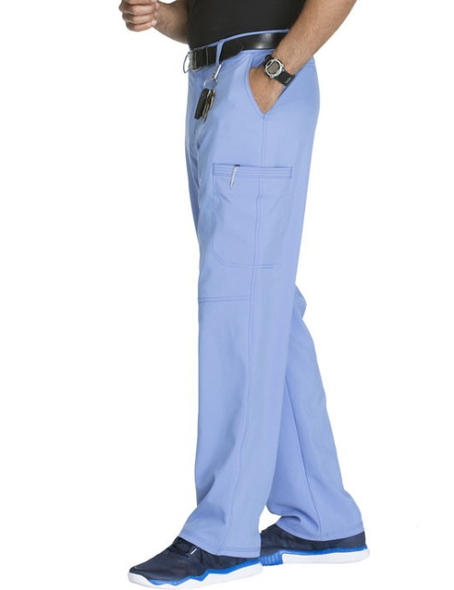 Pantalon à bouton homme, Cherokee, Collection "Infinity" (CK200A) bleu ciel droite