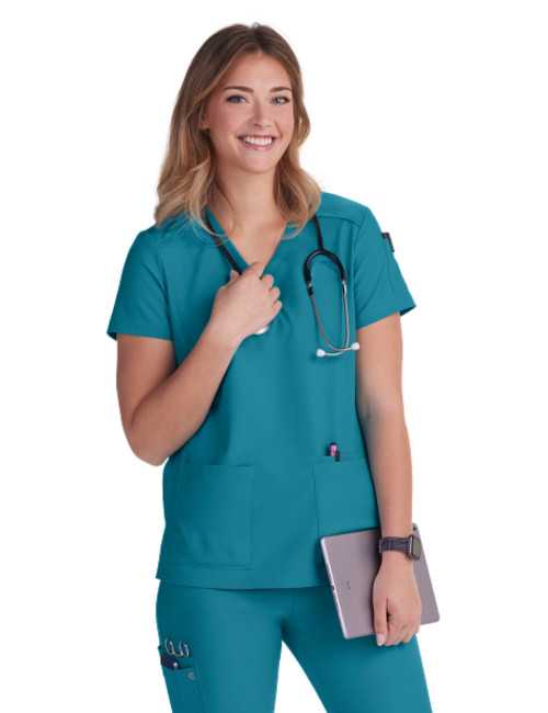 Blouse médicale Femme Koi "Cardi", 3 poches, collection Cureology (C101)