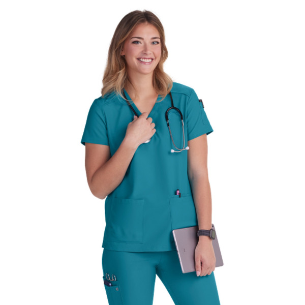 Blouse médicale Femme Koi "Cardi", 3 poches, collection Cureology (C101)