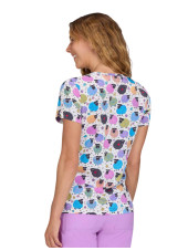 Blouse médicale femme imprimée "Moutons" (1122PRA-TBS)