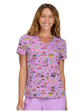 Blouse médicale femme imprimée "Paresseux" (384PR-SLH)