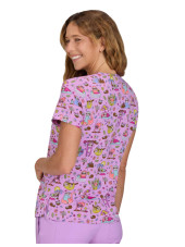 Blouse médicale femme imprimée "Paresseux" (384PR-SLH)