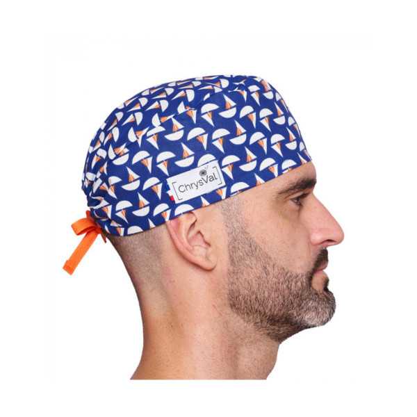 Calot médical court "Navires" 100% coton CHRYSVAL (211-1135)