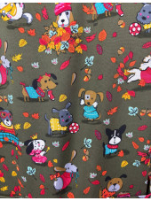 Blouse médicale originale Femme "Chien d'automne", (384PR-CPO)