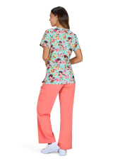 Blouse médicale femme imprimée "Hawaï" (1122PRA-HLU)