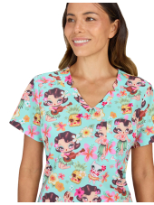 Women's printed medical blouse "Rosalie" (1122PRA-TBS)