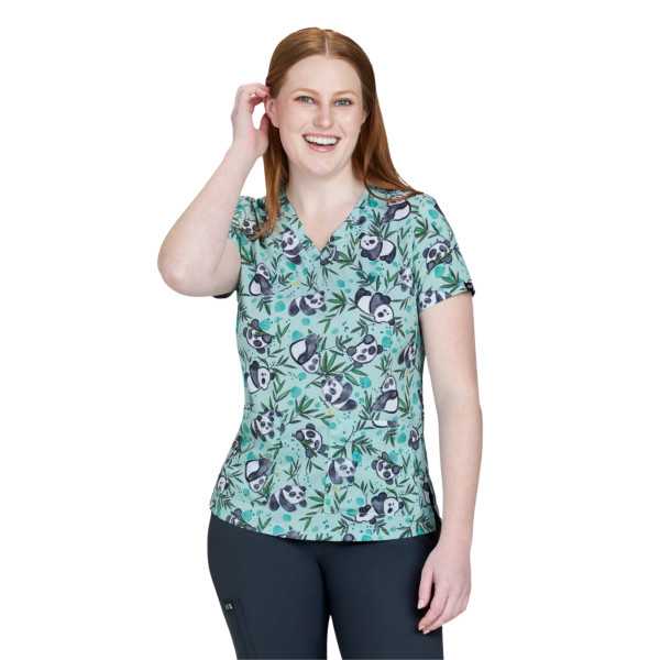 Blouse médicale femme imprimée "panda" (384PRA-PAN)