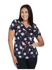 Blouse médicale femme imprimée "dents magiques" (384PRA-PAN)