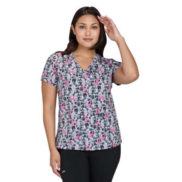 Blouse médicale femme imprimée "octobre rose" (384PRM-IKH) Blouse médicale femme imprimée "octobre rose" (384PRM-IKH)