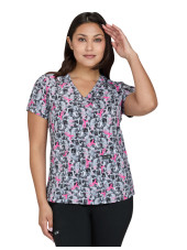 Blouse médicale femme imprimée "octobre rose" (384PRM-IKH)