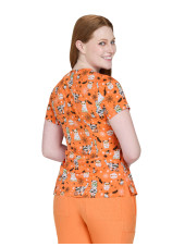 Blouse médicale femme imprimée "Halloween (384PR-AWU)