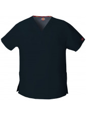 Blouse médicale Col V Homme, Dickies, 2 poches, Collection "EDS signature" (86706), couleur bleu marine, vue produit