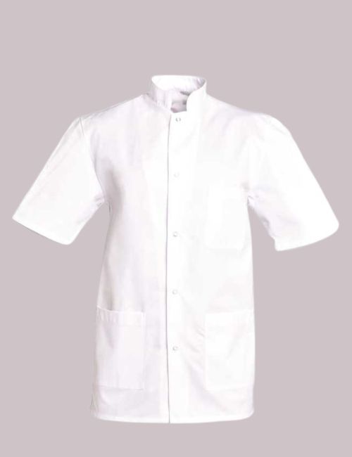 Medical gown Men's white short-sleeved Poly/Cotton Denis, SNV (DENCP00000)