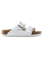 Sandales médicales Blanches, Birkenstock (Arizona) vue cote