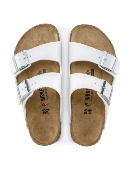 Sandales médicales Blanches, Birkenstock (Arizona) vue dessus