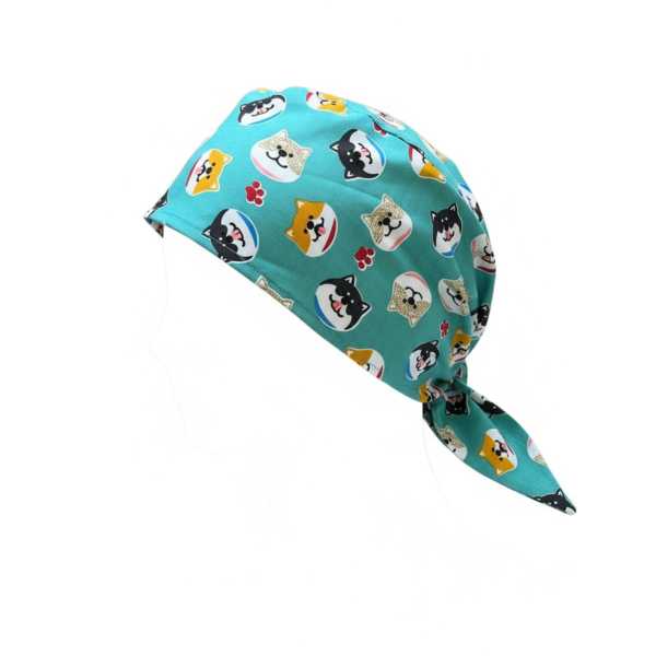 Medical cap "Dogs on a green background" (209-12049)