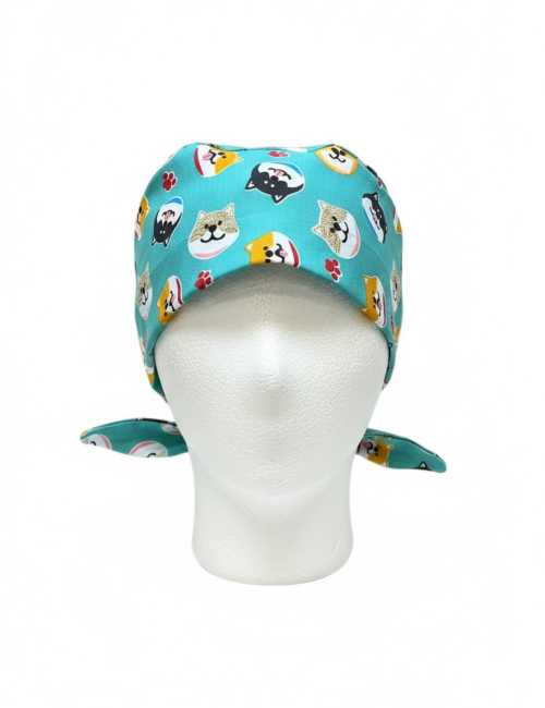 Medical cap "Dogs on a green background" (209-12049)