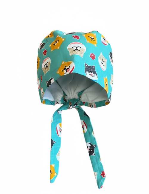 Medical cap "Dogs on a green background" (209-12049)