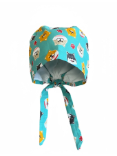 Gorra médica "Perros sobre fondo verde" (209-12049)