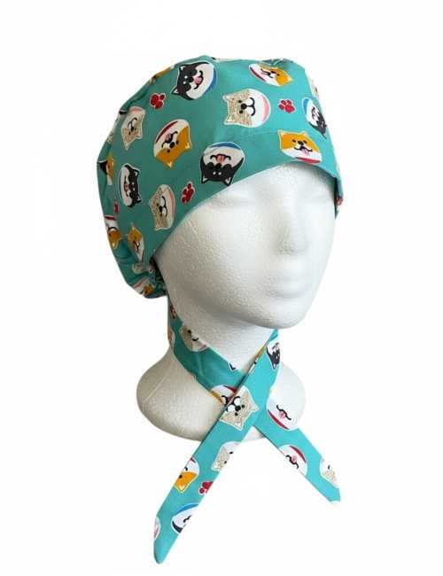 Gorra médica "Perros sobre fondo verde" (209-12049)