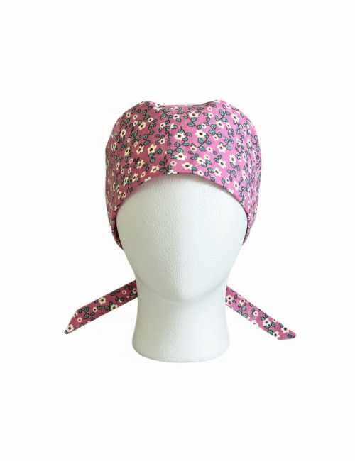 Medical cap "Small Flowers on a pink background" (209-12375)