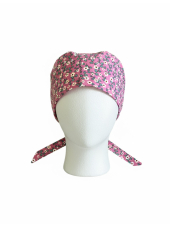 Gorro médico "Flores pequeñas sobre fondo rosa" (209-12375)