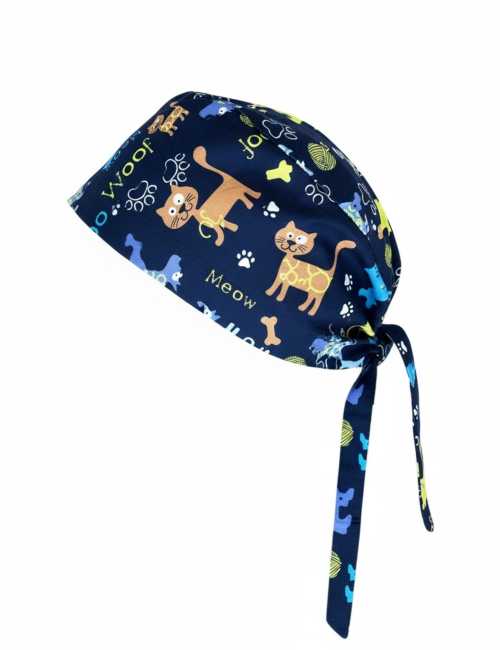 Gorro médico "Flores pequeñas sobre fondo rosa" (209-12375)