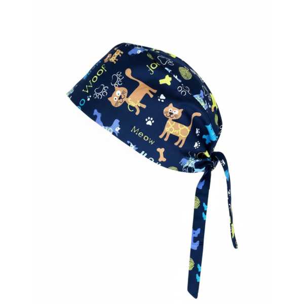 Gorro médico "Flores pequeñas sobre fondo rosa" (209-12375)