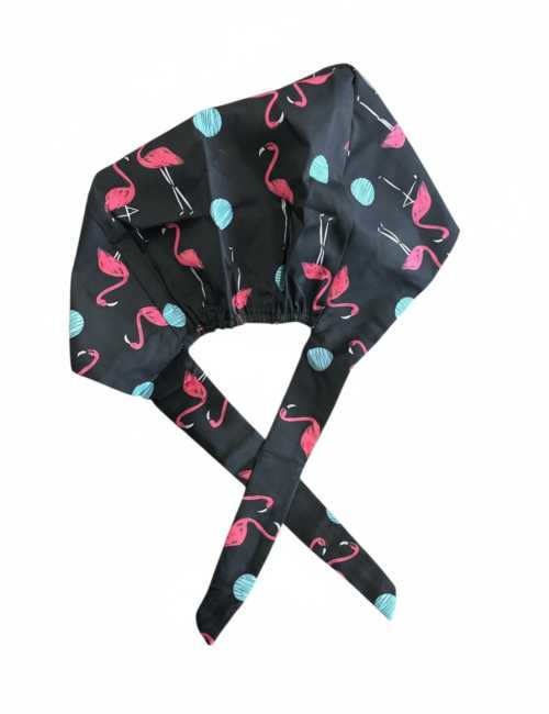 Medical cap "flamingos on black background" (209-22139)