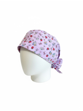 Calot médical "Fraises et Fleurs sur fond rose" (209-12353)