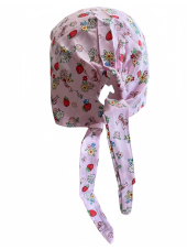 Gorro médico "Fresas y flores sobre fondo rosa" (209-12353)