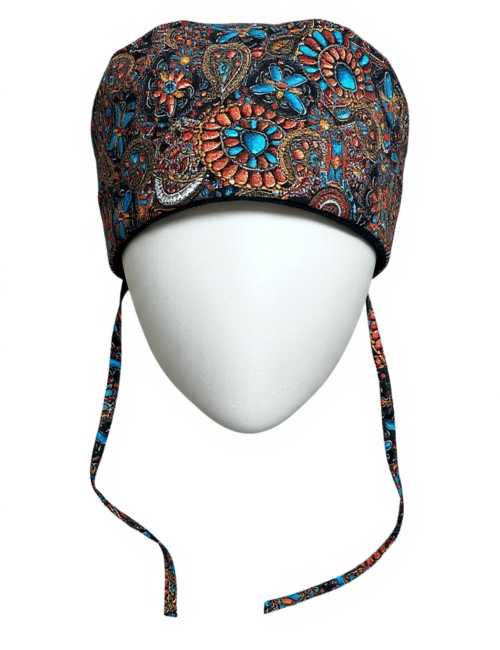 Calot médica Cheveux Longs "Indian jewelry corail" (815-2225)