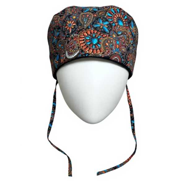 Calot médica Cheveux Longs "Indian jewelry corail" (815-2225)