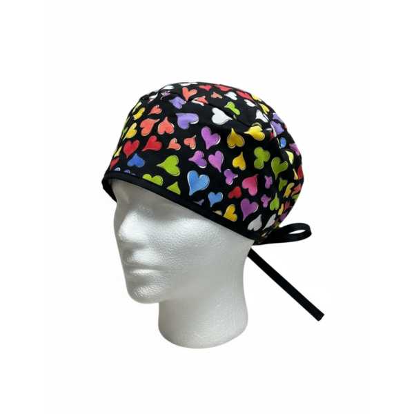 Cheveux Longs medical calot "Indian jewelry corail" (815-2225)