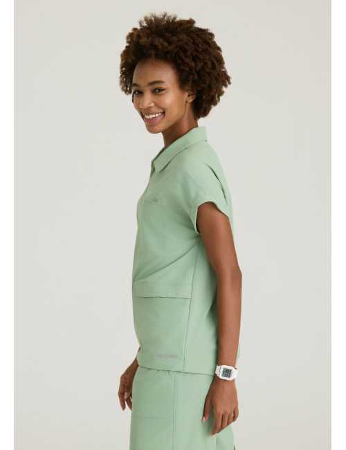 Blusa médica para mujer con cuello redondo - Skechers "RIP STOP" (SKT284)
