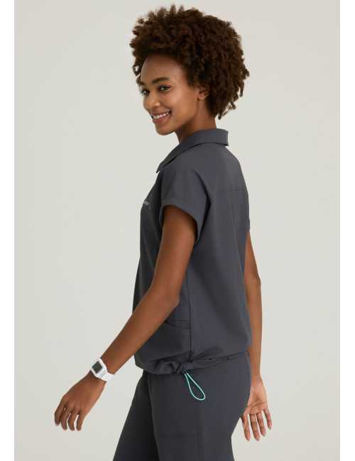 Blusa médica para mujer con cuello redondo - Skechers "RIP STOP" (SKT284)